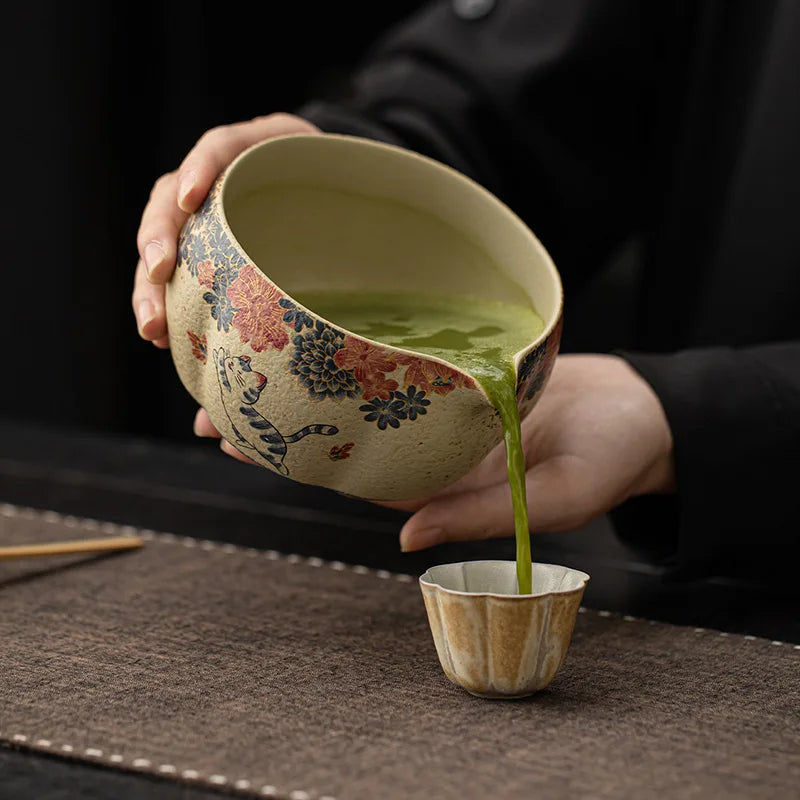 2-8PCS Japanese Flint red Matcha Making Set Bamboo Matcha Brush Exquisite Matcha Bowl Box with Whisk Sumptuous Tea Tools Gifts