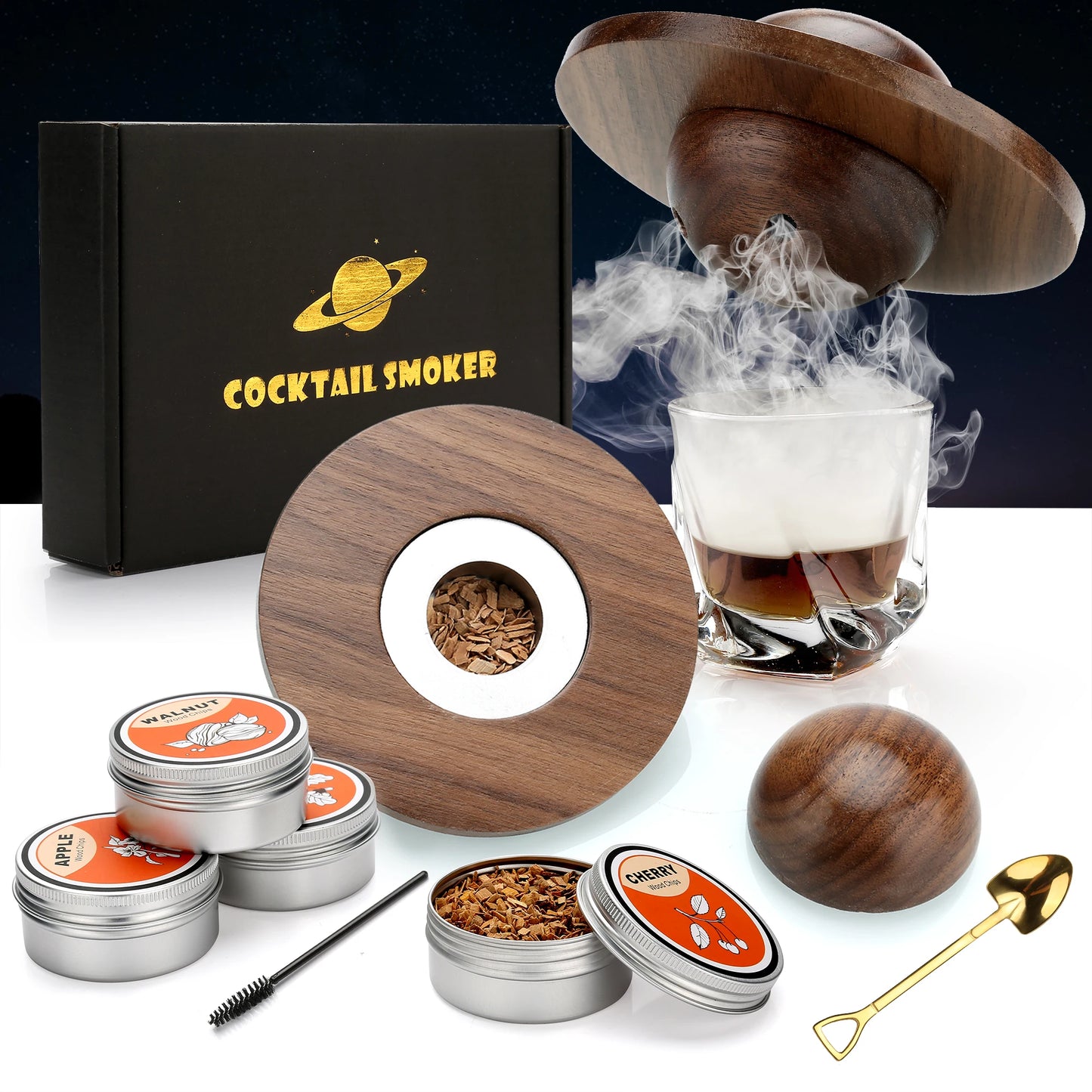 Cocktail Smoker Kit,Smoking Set ,Old Fashioned Whiskey Smoker Drinks Kit,Cocktail Accessories for Whiskey,Drink