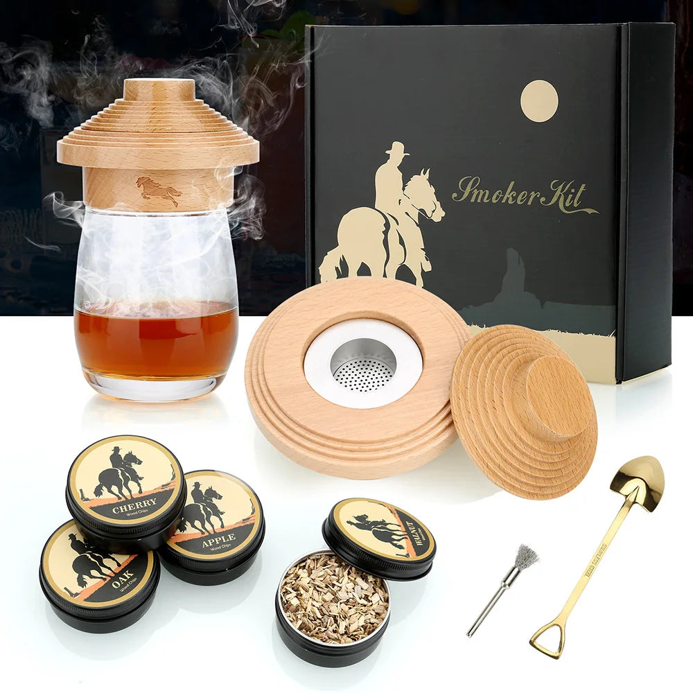 Cocktail Smoker Kit,Smoking Set ,Old Fashioned Whiskey Smoker Drinks Kit,Cocktail Accessories for Whiskey,Drink