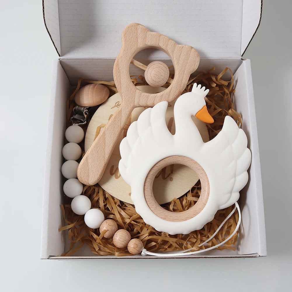 Baby gift set swan