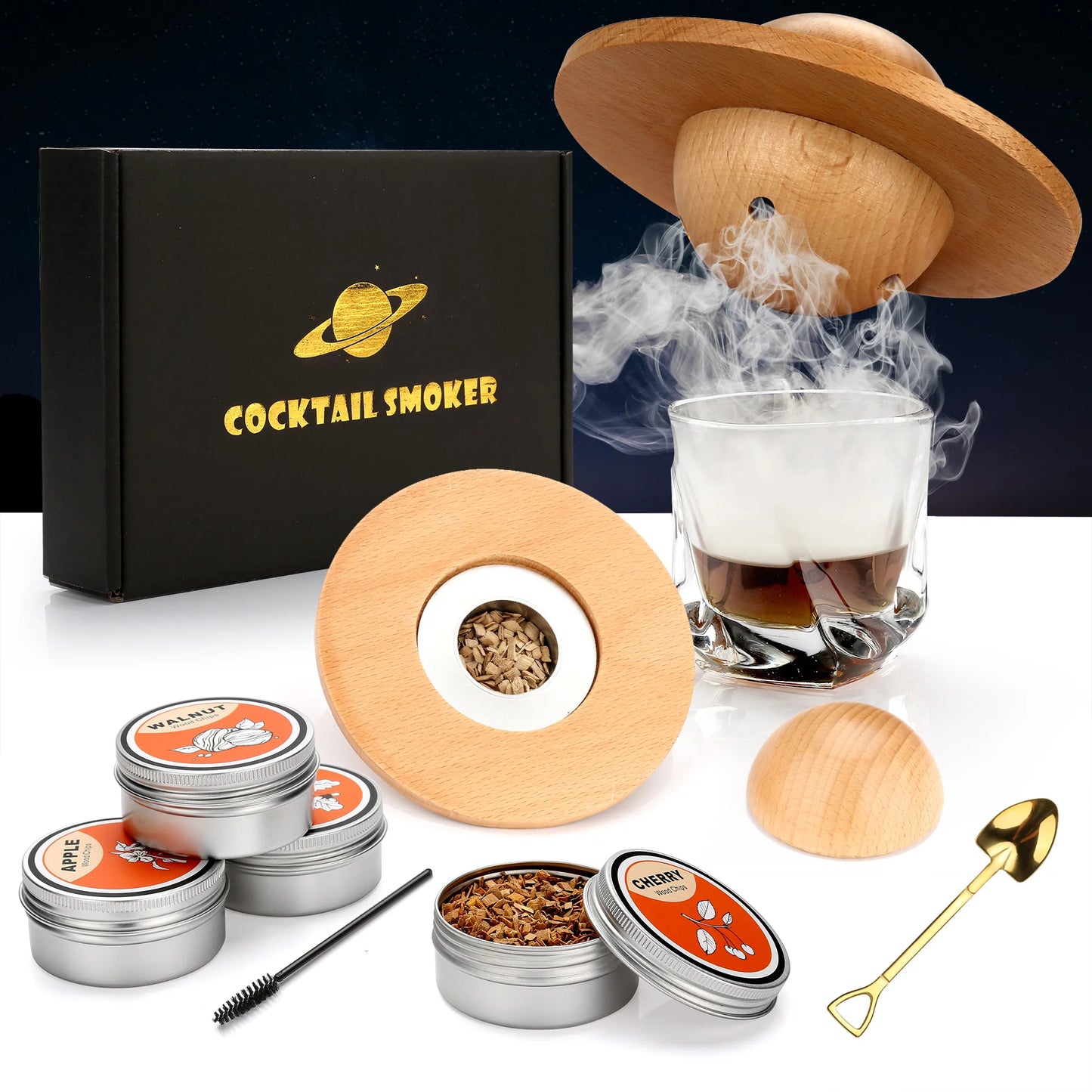 Cocktail Smoker Kit,Smoking Set ,Old Fashioned Whiskey Smoker Drinks Kit,Cocktail Accessories for Whiskey,Drink