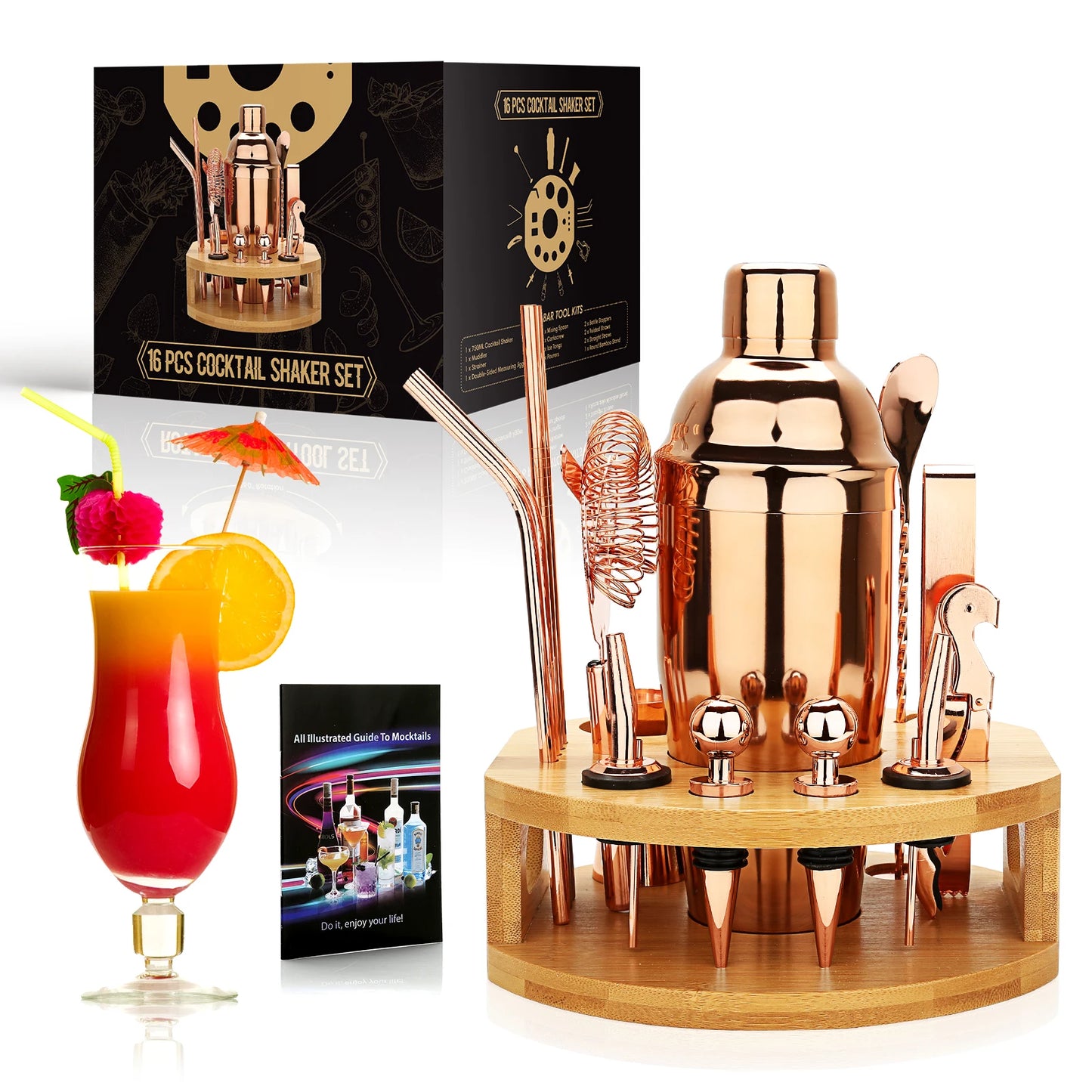 Cocktail Shaker Making Set Stainless Steel Bar Tools Bartender Kit 750ML Mixer Wine Martini Boston Shaker Kit For Drink Party