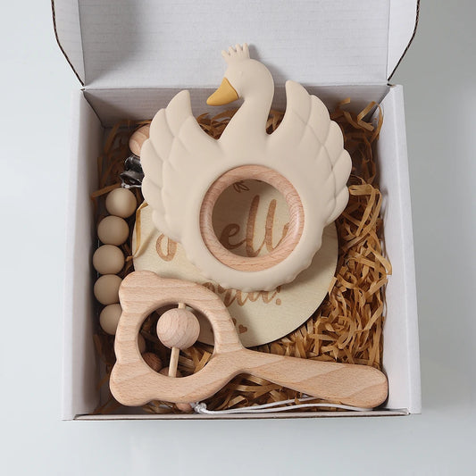 Baby gift set swan
