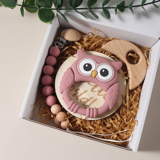 Baby gift set owl toy