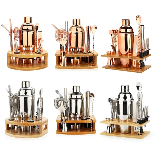 Cocktail Shaker Making Set Stainless Steel Bar Tools Bartender Kit 750ML Mixer Wine Martini Boston Shaker Kit For Drink Party