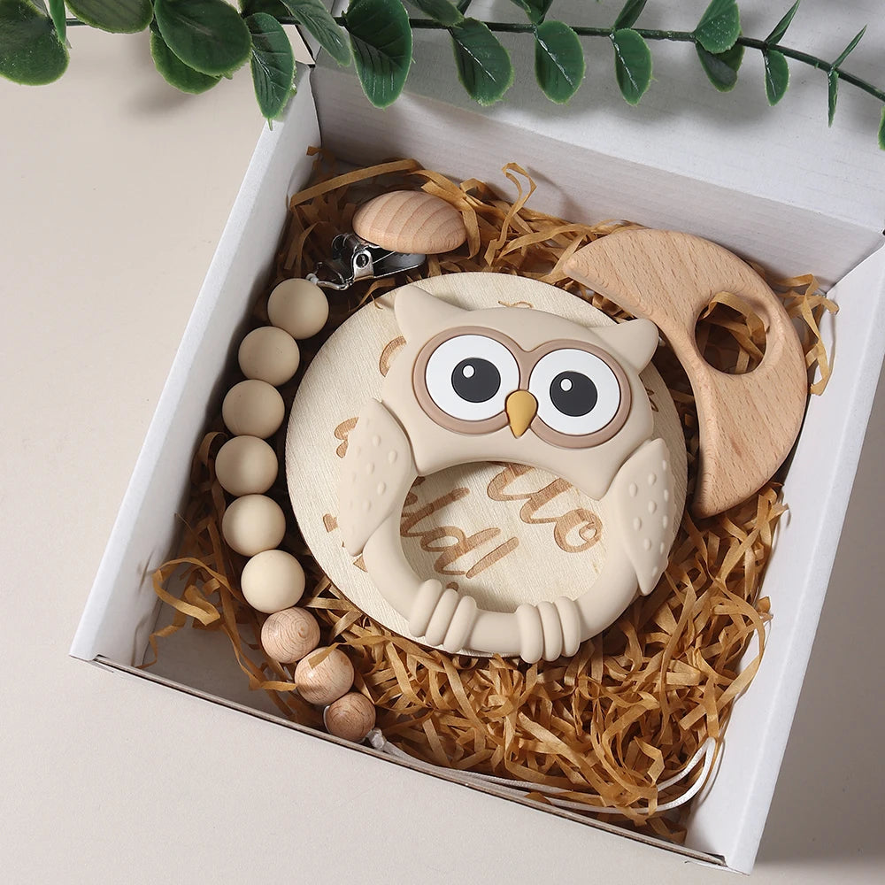 Baby gift set owl toy