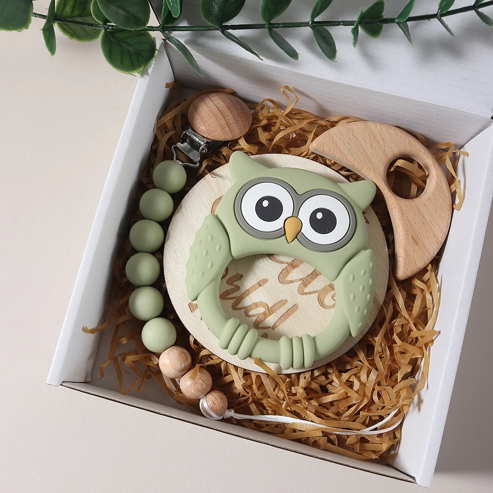 Baby gift set owl toy