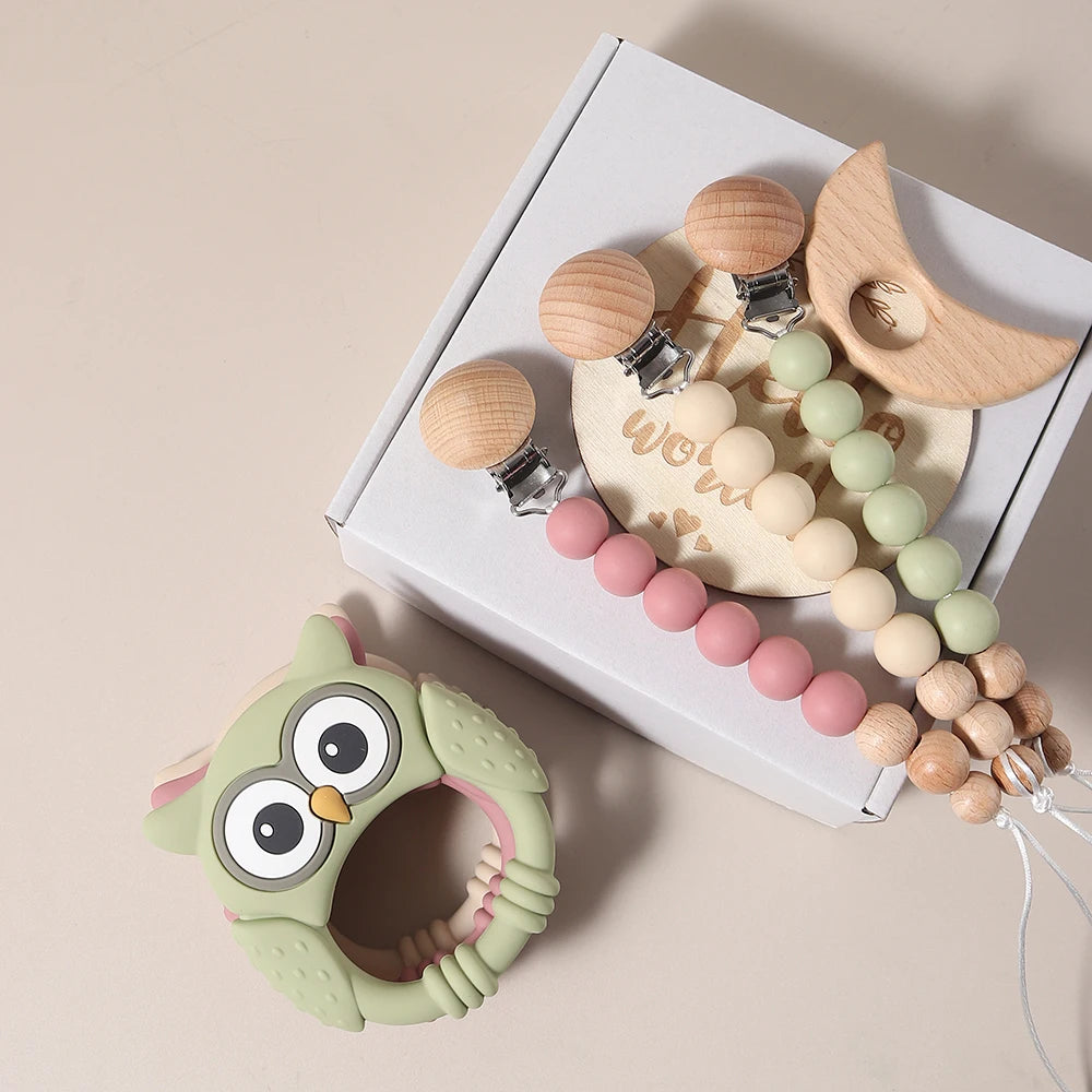 Baby gift set owl toy